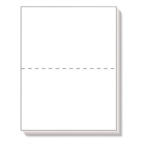 Blank Sheets For 2-up W-2/1099 Tax Forms, Perforated At 5.5, 84 Bright, 20 Lb Bond, 8.5 X 11, 500 Sheets/ream, 5 Reams/carton