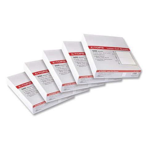 Blank Cut Sheets For 2-up W-2 And 1099 Tax Forms, 84 Bright, Perforated At 5.5", 20 Lb Bond Weight, 8.5 X 11, White, 500/ream