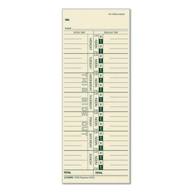 Time Clock Cards, Replacement For 10-800292/k14-15/m-33, One Side, 3.5 X 9, 100/pack