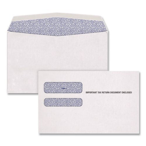 Double-window 1095 B And C Tax Form Envelopes, Commercial Flap, Gummed Closure, 5.63 X 9, White, 100/pack