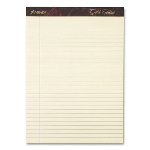 Gold Fibre Writing Pads, Narrow Rule, 50 Canary-yellow 5 X 8 Sheets, 4/pack