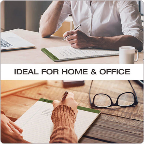 Earthwise By Ampad Recycled Writing Pad, Solid Green Politex Headband, Wide/legal Rule, (50) White 8.5 X 11 Sheets, Dozen