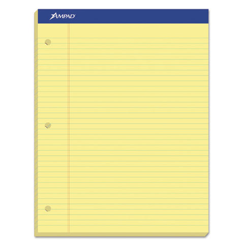 Double Sheet Pads, Wide/legal Rule, 100 Canary-yellow 8.5 X 11.75 Sheets