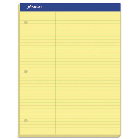 Double Sheet Pads, Pitman Rule Variation (offset Dividing Line - 3" Left), 100 Canary-yellow 8.5 X 11.75 Sheets