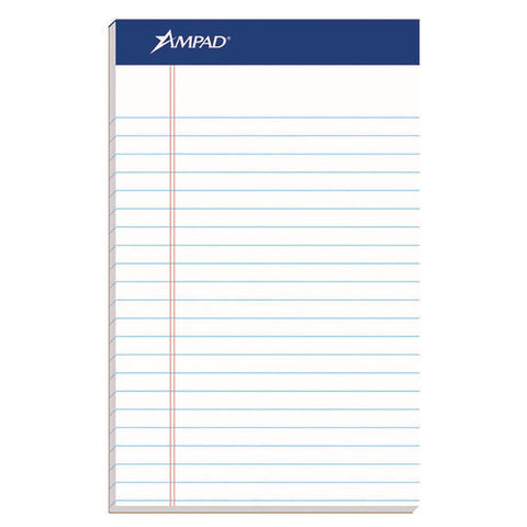 Perforated Writing Pads, Narrow Rule, 50 White 5 X 8 Sheets, Dozen