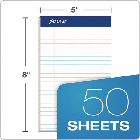 Perforated Writing Pads, Narrow Rule, 50 White 5 X 8 Sheets, Dozen