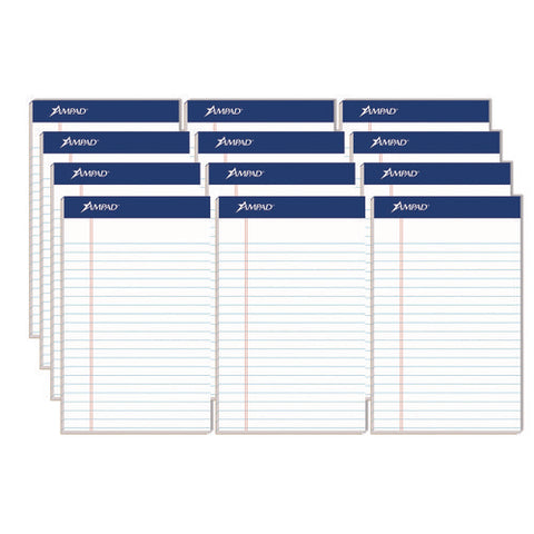 Perforated Writing Pads, Narrow Rule, 50 White 5 X 8 Sheets, Dozen