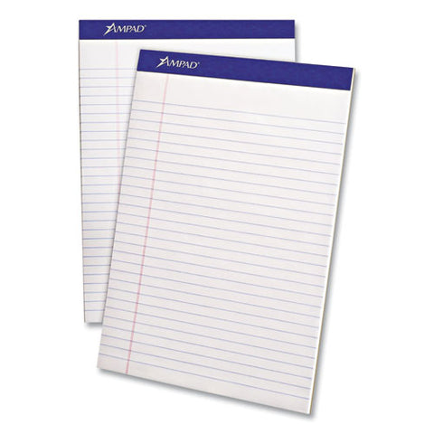 Perforated Writing Pads, Wide/legal Rule, 50 White 8.5 X 11.75 Sheets, Dozen