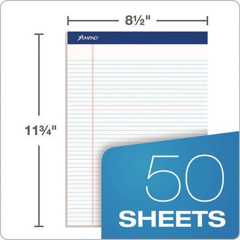 Perforated Writing Pads, Narrow Rule, 50 White 8.5 X 11.75 Sheets, Dozen