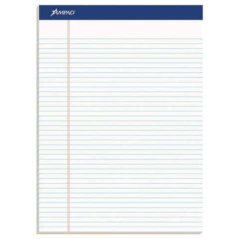 Perforated Writing Pads, Narrow Rule, 50 White 8.5 X 11.75 Sheets, Dozen