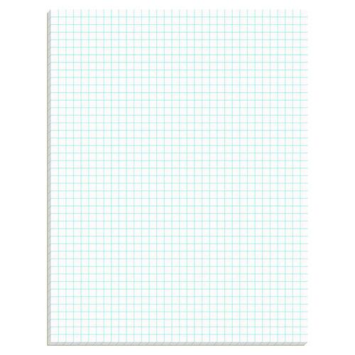 Quadrille Pads, Quadrille Rule (4 Sq/in), 50 White (heavyweight 20 Lb Bond) 8.5 X 11 Sheets