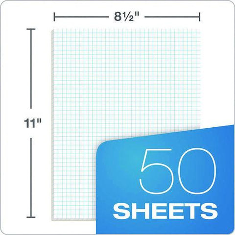 Quadrille Pads, Quadrille Rule (4 Sq/in), 50 White (heavyweight 20 Lb Bond) 8.5 X 11 Sheets