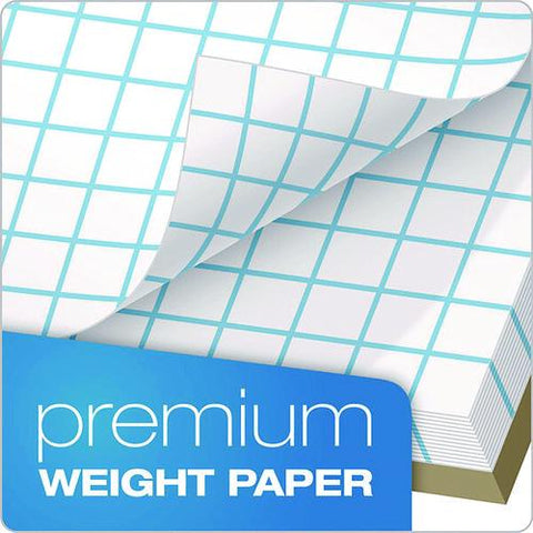 Quadrille Pads, Quadrille Rule (4 Sq/in), 50 White (heavyweight 20 Lb Bond) 8.5 X 11 Sheets