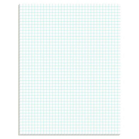 Quadrille Pads, Quadrille Rule (4 Sq/in), 50 White (heavyweight 20 Lb Bond) 8.5 X 11 Sheets