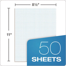 Quadrille Pads, Quadrille Rule (4 Sq/in), (50) White 8.5 X 11 Sheets