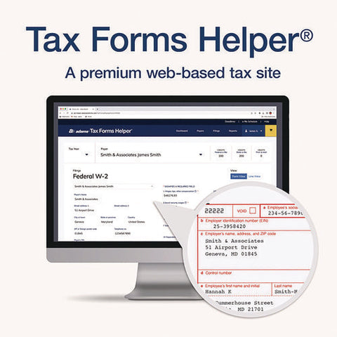 6-part W-2 Tax Form Kit With Security Envelopes And Tax Forms Helper, 2024, 8.5 X 5.5, 2 Forms/sheet, 24 Forms Total