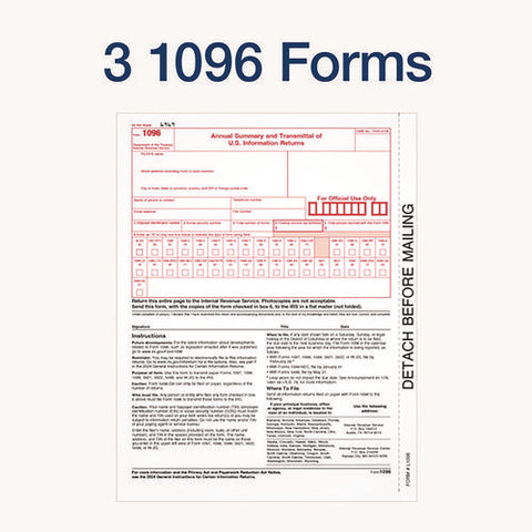 4-part 1099-nec Tax Form Kit With Security Envelopes And Tax Forms Helper, 2024, 8.5 X 3.5, 3 Forms/sheet, 24 Forms Total