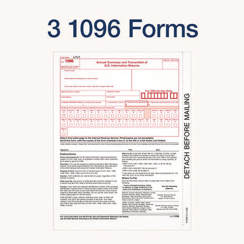 4-part 1099-nec Tax Form Kit With Security Envelopes And Tax Forms Helper, 2024, 8.5 X 3.66, 3 Forms/sheet, 15 Forms Total