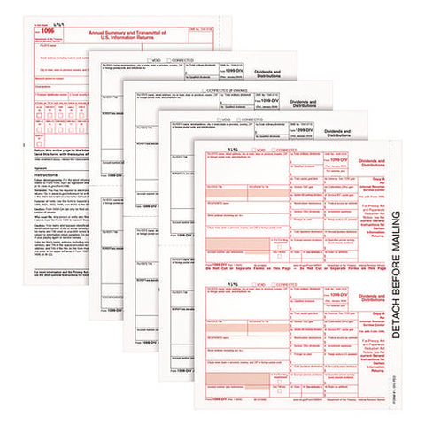 4-part 1099-div Tax Forms With Tax Forms Helper, Fiscal Year: 2024, 4-part Carbonless, 8 X 5.5, 2 Forms/sheet, 24 Forms Total