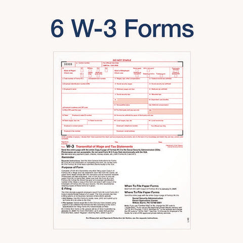 4-part W-2 Tax Forms With Tax Forms Helper, Fiscal Year: 2024, Four-part Carbonless, 8.5 X 5.5, 2 Forms/sheet, 50 Forms Total