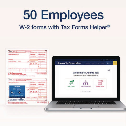 6-part W-2 Tax Forms With Tax Forms Helper, Fiscal Year: 2024, Six-part Carbonless, 8.5 X 5.5, 2 Forms/sheet, 50 Forms Total