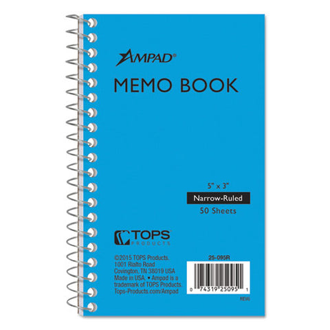 Memo Books, Narrow Rule, Randomly Assorted Cover Color, (50) 5 X 3 Sheets