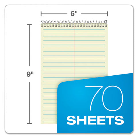 Steno Pads, Gregg Rule, Tan Cover, 70 Green-tint 6 X 9 Sheets, 6/pack