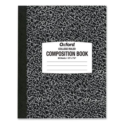 Composition Book, Medium/college Rule, Black Marble Cover, (80) 10 X 7.87 Sheets