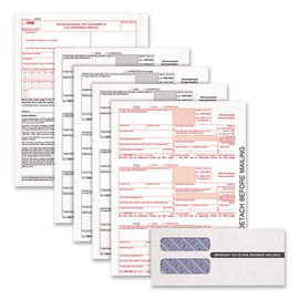 2024 1099-nec 4-part Laser/inkjet Tax Forms With Envelopes And Software, 8.5 X 3.66, 3 Forms/sheet, 50 Forms Total
