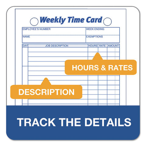 Weekly Employee Time Cards, One Side, 4.25 X 6.75, 100/pack