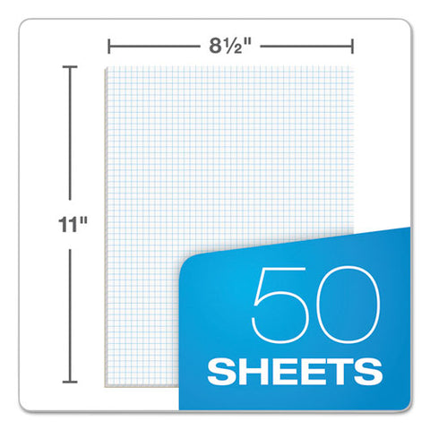 Quadrille Pads, Quadrille Rule (5 Sq/in), 50 White 8.5 X 11 Sheets