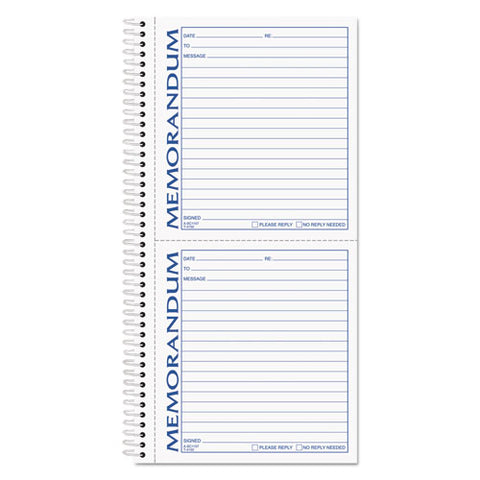 Memorandum Book, Two-part Carbonless, 5.5 X 5, 2 Forms/sheet, 100 Forms Total