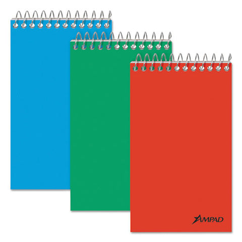 Memo Pads, Narrow Rule, Assorted Cover Colors, 60 White 3 X 5 Sheets, 3/pack