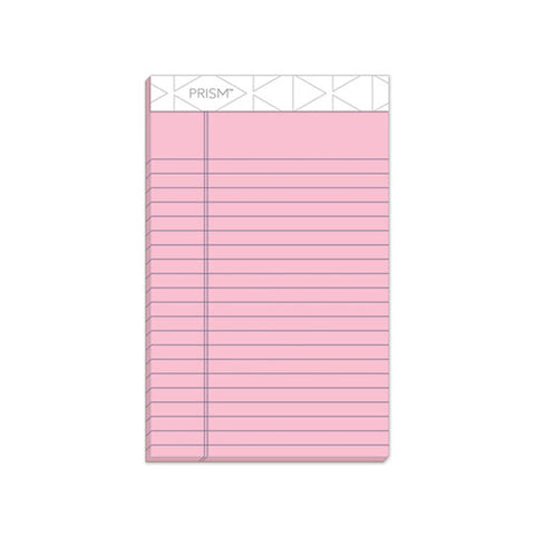 Prism + Colored Writing Pads, Narrow Rule, 50 Pastel Pink 5 X 8 Sheets, 12/pack