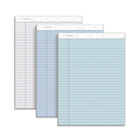 Prism + Colored Writing Pads, Wide/legal Rule, 50 Assorted Pastel-color 8.5 X 11.75 Sheets, 6/pack