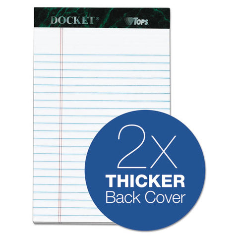 Docket Ruled Perforated Pads, Narrow Rule, 50 White 5 X 8 Sheets, 6/pack