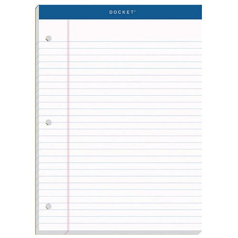 Double Docket Ruled Pads With Extra Sturdy Back, Wide/legal Rule, 100 White 8.5 X 11.75 Sheets