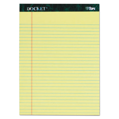 Docket Ruled Perforated Pads, Wide/legal Rule, 50 Canary-yellow 8.5 X 11.75 Sheets, 6/pack