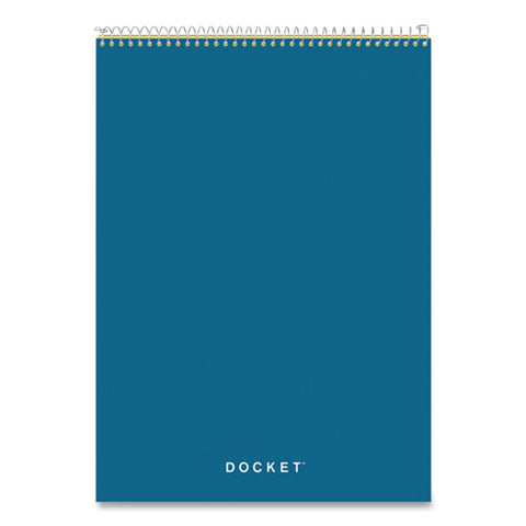 Docket Ruled Wirebound Pad With Cover, Wide/legal Rule, Blue Cover, 70 Canary-yellow 8.5 X 11.75 Sheets