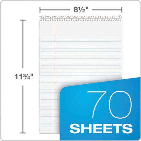 Docket Ruled Wirebound Pad With Cover, Wide/legal Rule, Blue Cover, 70 White 8.5 X 11.75 Sheets