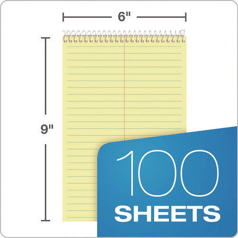 Docket Steno Pad, Gregg Rule, Forest Green Cover, 100 Canary-yellow 6 X 9 Sheets