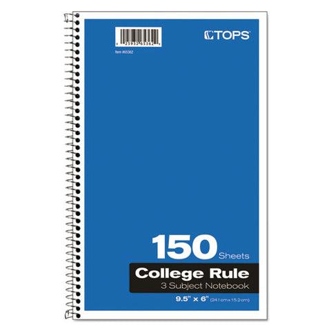 Coil-lock Wirebound Notebooks, 3-subject, Medium/college Rule, Randomly Assorted Cover Color, (150) 9.5 X 6 Sheets