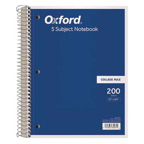 Coil-lock Wirebound Notebook, 3-hole Punched, 5-subject, Medium/college Rule, Randomly Assorted Covers, (200) 11 X 8.5 Sheets