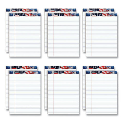 American Pride Writing Pad, Wide/legal Rule, Red/white/blue Headband, 50 White 8.5 X 11.75 Sheets, 12/pack