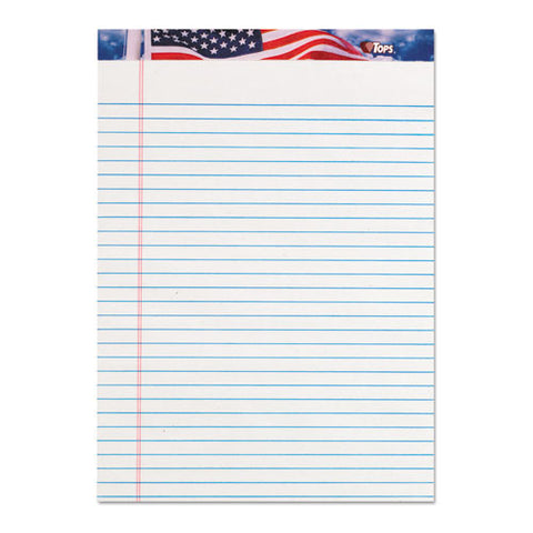 American Pride Writing Pad, Wide/legal Rule, Red/white/blue Headband, 50 White 8.5 X 11.75 Sheets, 12/pack