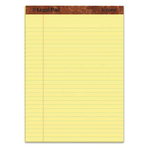 "the Legal Pad" Ruled Perforated Pads, Wide/legal Rule, 50 Canary-yellow 8.5 X 11 Sheets, 3/pack