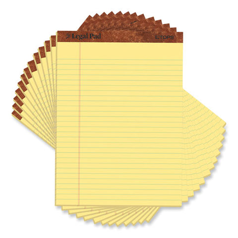 "the Legal Pad" Ruled Perforated Pads, Wide/legal Rule, 50 Canary-yellow 8.5 X 11.75 Sheets, Dozen