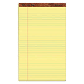 "the Legal Pad" Plus Ruled Perforated Pads With 40 Pt. Back, Wide/legal Rule, 50 Canary-yellow 8.5 X 14 Sheets, Dozen