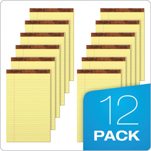 "the Legal Pad" Plus Ruled Perforated Pads With 40 Pt. Back, Wide/legal Rule, 50 Canary-yellow 8.5 X 14 Sheets, Dozen