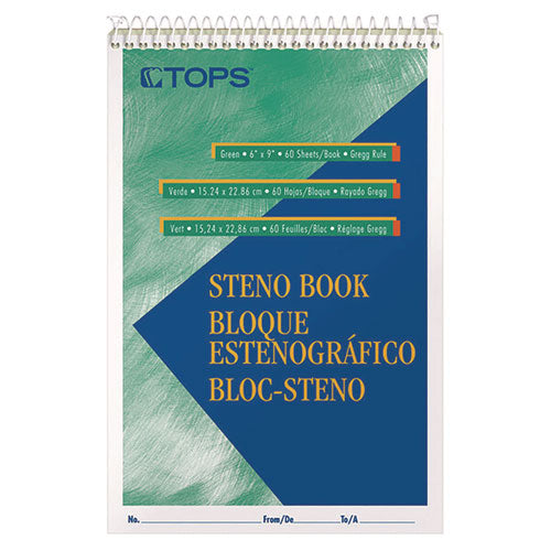 Gregg Steno Pads, Gregg Rule, 60 Green-tint 6 X 9 Sheets